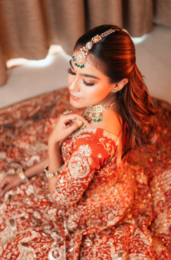 Bridal — orange lehenga with dupatta