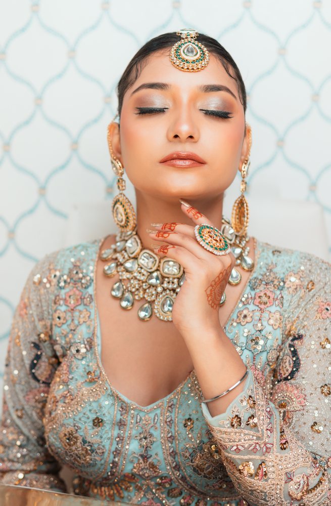 Bridal — orange lehenga, serene look